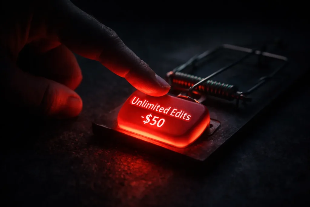 Choose a WordPress Maintenance Company: 7 Fatal Mistakes 3 Identifying red flags and avoiding the 'unlimited edits' trap when choosing a WordPress Maintenance Company.